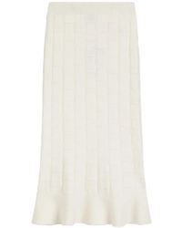 BOSS - Knitted Woven Midi Skirt - Lyst
