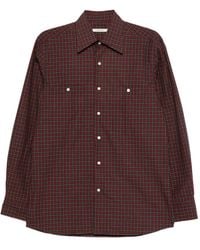 Husbands - Checked Cotton Shirt - Lyst