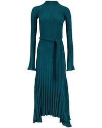 Another Tomorrow - Ribbed-Knit Flared Dress - Lyst