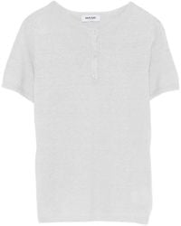 Base London - T-Shirt Mit Knöpfen - Lyst