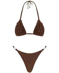Selia Richwood - Lia Textured Tie Bikini - Lyst
