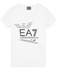 EA7 - Logo-Print Rhinestone-Embellished T-Shirt - Lyst