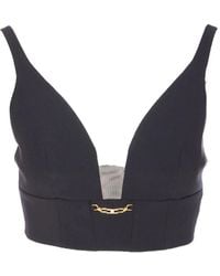 Elisabetta Franchi - チェーントリム Vネックトップ - Lyst