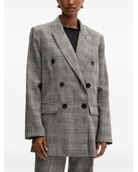 Silvian Heach - Double-Breasted Check Blazer - Lyst