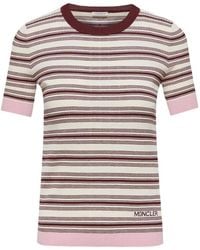 Moncler - Striped Knitted T-Shirt - Lyst