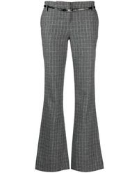 Maje - Low-rise Checked Flared Trousers - Lyst