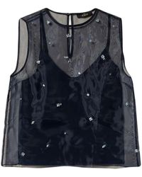 Twinset - Besticktes Organza-Oberteil - Lyst
