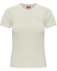 KENZO - Tulip Embroidered Short-Sleeve Cotton T-Shirt - Lyst