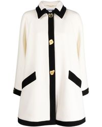 Moschino - Contrasting-trim Single-breasted Coat - Lyst
