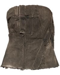 Rick Owens - Frayed-Edge Bandeau Top - Lyst