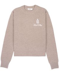 Sporty & Rich - Logo-embroidered Cashmere Jumper - Lyst