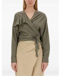 Alysi - Ruffle-Detail Wrap Top - Lyst