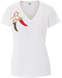 Liu Jo - V-Neck T-Shirt - Lyst