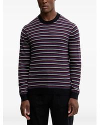 ARMANI EXCHANGE - Gestreifter Pullover Mit Rundhalsausschnitt - Lyst