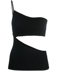 ANDREADAMO - One-Shoulder Cut-Out Ribbed Top - Lyst
