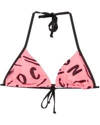 Moschino - Logo-Print Triangle Bikini Top - Lyst