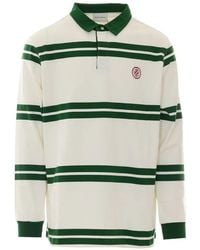 Drole de Monsieur - Striped Embroidered-Logo Polo Shirt - Lyst