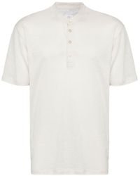 Eleventy - T-shirt en lin mélangé à boutonnière - Lyst