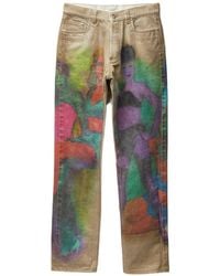 Versace - Straight Jeans Met Print - Lyst