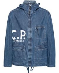 C.P. Company - Veste en jean à détail Blu Goggles - Lyst