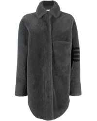 Thom Browne - 4-Bar Stripe Shearling Jacket - Lyst