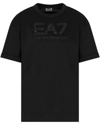 EA7 - Sequin-Embellished Logo T-Shirt - Lyst