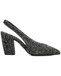 Prada - Chevron Slingback Pumps - Lyst