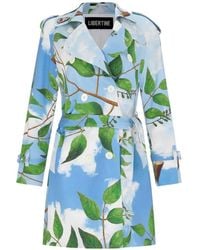 Libertine - Magritte Floral-Print Trench Coat - Lyst