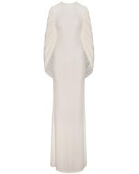 SEEN USERS - Ruched Cape-Style Maxi Dress - Lyst