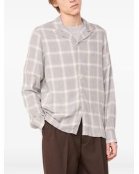Officine Generale - Eren Camp-Collar Checked Shirt - Lyst