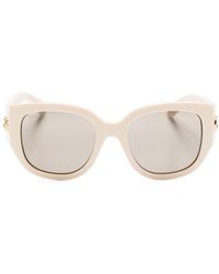 Gucci - Neutral Double G Square-frame Sunglasses - Lyst