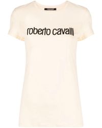 Roberto Cavalli - Logo-Embroidered Stretch-Cotton T-Shirt - Lyst