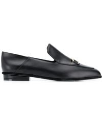 Ferragamo - Square-Toe Leather Loafers - Lyst