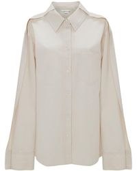 Victoria Beckham - Pleat-detail Denim Shirt - Lyst