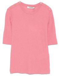 Max Mara - Button-Detail Ribbed Sweater - Lyst