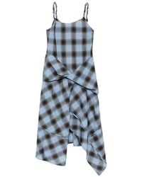 Feng Chen Wang - Check-Pattern Midi Dress - Lyst