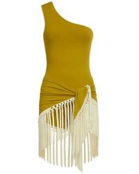 ‎Taller Marmo - Yacare One-Shoulder Fringed Swimsuit - Lyst