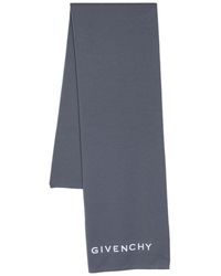 Givenchy Schal mit Logo-Stickerei - Grau