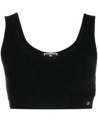 Elisabetta Franchi - Ribbed-Knit Crop Top - Lyst