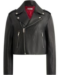 Bally - Zip-Up Leather Biker Jacket - Lyst