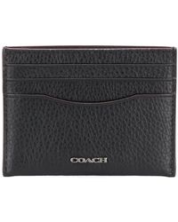 COACH Tarjetero con placa del logo - Negro