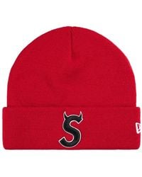 Supreme - X New Era Logo-Embroidered Beanie Hat - Lyst