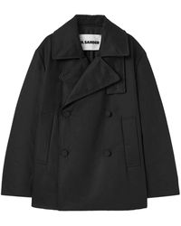 Jil Sander - Double-Breasted Cotton Coat - Lyst