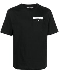 Palm Angels - T-Shirt mit Logo-Streifen - Lyst