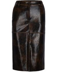 Patrizia Pepe - Midi-Rok Met Leren Effect En Vlakken - Lyst