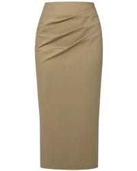 ANOUKI - Draped-Waist Midi Skirt - Lyst