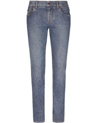 Dolce & Gabbana - Skinny-Jeans mit Logo-Applikation - Lyst