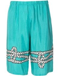 Amir Slama - Graphic-Print Silk Bermuda Shorts - Lyst