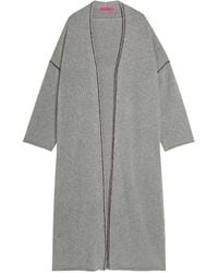 The Elder Statesman - Glacier Ribbed Striped-Trim Cashmere Cardi-Coat - Lyst