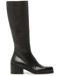 Marsèll - Cassello Square-Toe Leather Knee-High Boots - Lyst